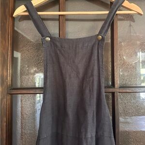 Black Midi Apron Dress - Classic A-Line Women's Dress